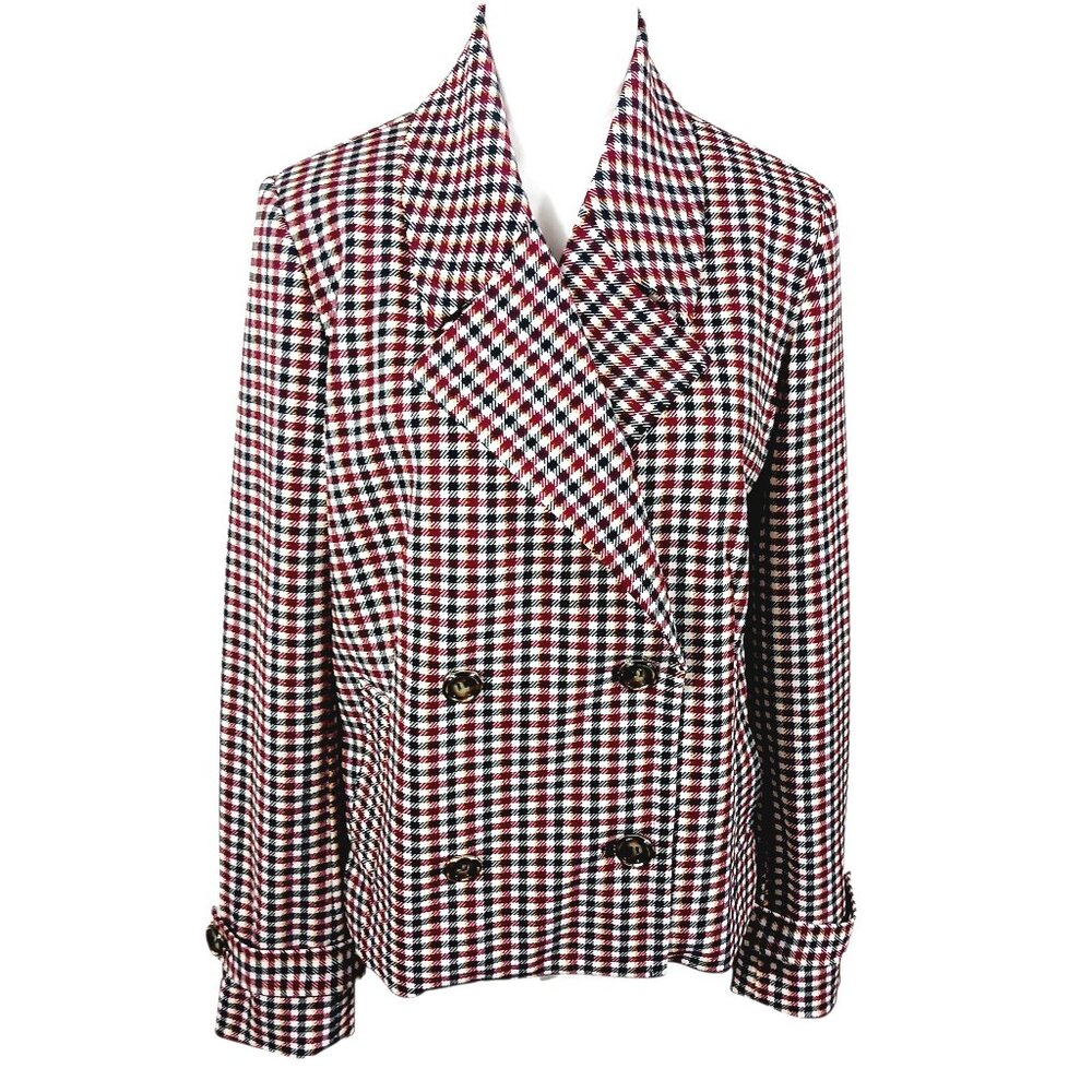 Dennis By Dennis Basso, Houndstooth, Double Breasted Blazer, Size 10, Work Wear